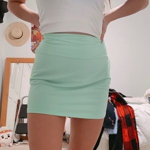 light green mini skirt soft